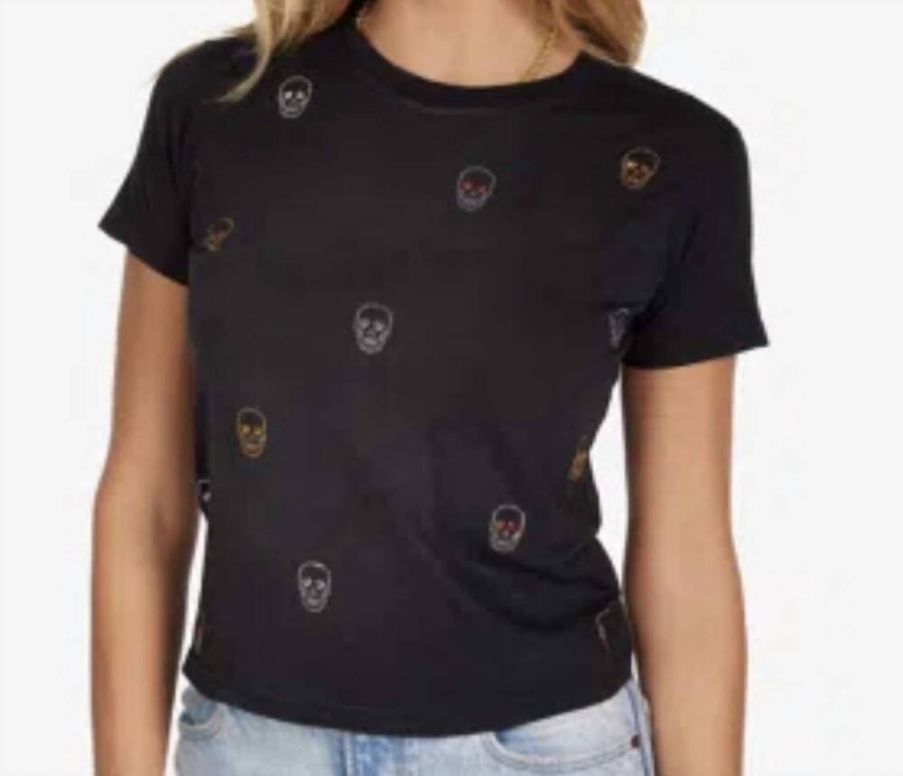 NEW LAUREN MOSHI ursula skulls tee in black haze